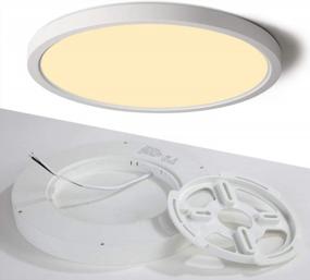 img 4 attached to TALOYA Flush Mount Ceiling Light LED For Hallway,18W 8.9 Inch, Slim Surface Mount Ceiling Light Fixture For Pantry Kitchen Utility Laundry Entryway Corridor (Warm White 3000K)
