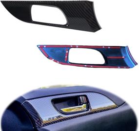 img 4 attached to 🚪 Carbon Fiber Inner Door Opener Cover for Subaru Impreza WRX STI 2008-2014 - Lightweight and Durable Trim with UV-Resistant Clear Coating for an Enhanced Aggressive Appearance