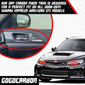img 2 attached to 🚪 Carbon Fiber Inner Door Opener Cover for Subaru Impreza WRX STI 2008-2014 - Lightweight and Durable Trim with UV-Resistant Clear Coating for an Enhanced Aggressive Appearance