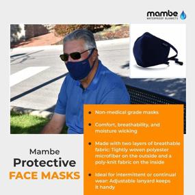 img 3 attached to Re-Usable Fabric Face Mask By Mambe - Adjustable Lanyard For Fitted Size And Neck Strap - Comfortable On Your Ears