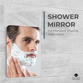 img 3 attached to Mavoro Shaving Mirror For Shower - 3M Adhesive Shower Mirror. 7X9In Acrylic Mirror - Unbreakable Mirror With Less Fogging. Sleek Frameless Mirror. Peel And Stick Mirror, Glassless Safety Kids Mirror