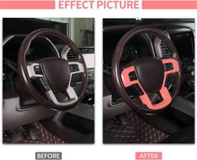 img 2 attached to Voodonala Steering Wheel Decoration Cover Frame Trim For 2015 2016 2017 2018 2019 2020 Ford F150 F250 F350 Super Duty（1PC