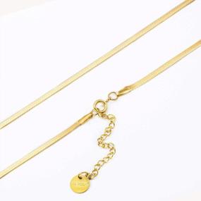 img 1 attached to 18K Gold Filled Snake Chain Necklace For Women And Men - Chic Stacking And Layering Choker For Girls With Herringbone And Flat Chain Styles In 16"-22" Lengths