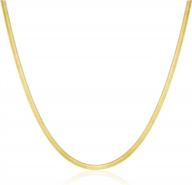 18k gold filled snake chain necklace for women and men - chic stacking and layering choker for girls with herringbone and flat chain styles in 16"-22" lengths logo