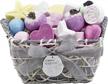 christmas spa gift set for women - 17 large bath bombs w/ shea & coco butter in handmade weaved basket logo