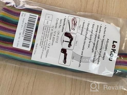 img 1 attached to Reusable Hook And Loop Cable Ties - 60 PCS, 4 Inch Fastening Straps For Wire Management, Cord Organization And Home Office Desk Arrangement - Lekou review by Alexander Craner