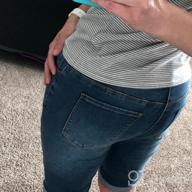 img 1 attached to Get Stylish And Comfy: Aodrusa Women'S Knee Length Stretchy Denim Shorts review by Jason Olguin