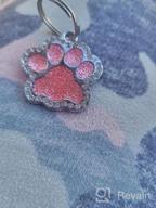 img 1 attached to Didog Glitter Rhinestone Paw Print Custom Pet ID Tags,Crystal Stainless Steel Personalized Engrave ID Tags Fit Small Medium Large Dogs And Cats,Pink review by Brad Dotson