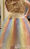 img 1 attached to Girls Sequin Rainbow Tulle Lace Princess Ball Gown Party Dress Prom review by Jessica Morris