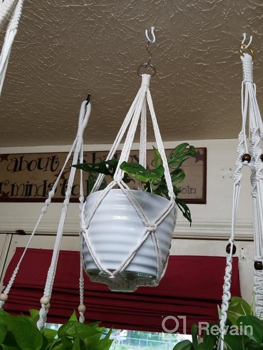 img 1 attached to Dahey Macrame Plant Hanger Set Of 3 With Hooks Indoor Hanging Planter Basket 35"/29"/23" Handmade Woven Cotton Rope Flower Pot Crochet Plant Holder Stand For Boho Home Decor No Tassels,Beige review by Josh Heelis