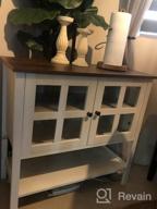 img 1 attached to White Wood Sideboard Buffet Cabinet W/ 2 Glass Doors & Adjustable Shelf - Perfect For Dining Room Storage By Spirich Home review by Autumn Park