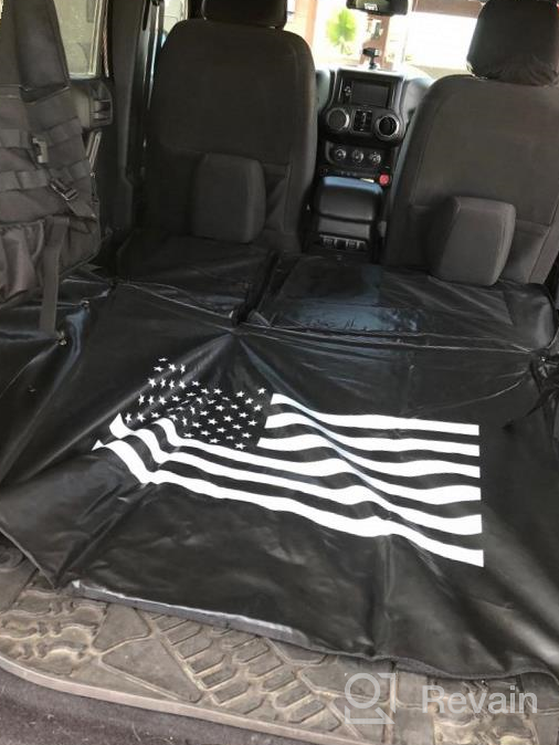 img 1 attached to EnRand Waterproof Dog Seat Cover With Storage, Non-Slip Trunk Liner Mat For Jeep Wrangler, Multi-Purpose Hammock Style - USA Flag Design review by John Ruelas