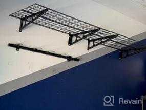 img 5 attached to 2-Pack FLEXIMOUNTS 2X4Ft Wall Shelf Garage Storage Rack | 24" X 48" Wall Mounted Floating Shelves, Black