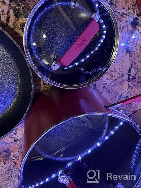 img 1 attached to Ninja C28000 Foodi NeverStick Vivid 8-Piece Nonstick Cookware Set With Lids, Oven Safe To 400°F, Cool-Touch Handles - Crimson Red review by Kyle Fachini