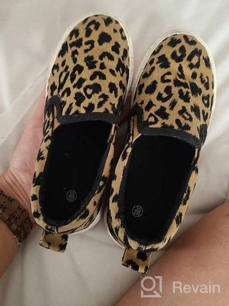 img 1 attached to Leopard Print Canvas Sneakers for Toddler/Little Kid - Boys' and Girls' Slip-on Loafer Shoes with Flats review by Ronald Wheeler