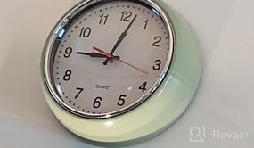 img 5 attached to Vintage Style Green Kitchen Wall Clock By Foxtop - 9.5 Inch Retro Design With Silent Quartz Movement For Home, Office & Classroom