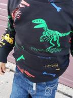 img 1 attached to Parent's Pick: HZXVic Dinosaur Sweatshirt Pullover 🦖 Black 6T - Trendy Boys' Fashion Hoodie & Sweatshirt review by Ryan Huhn
