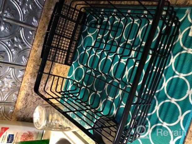 img 1 attached to Organize Your Kitchen In Style With TQVAI Metal Dish Drying Rack And Silverware Holder In Black review by Timothy Hughes