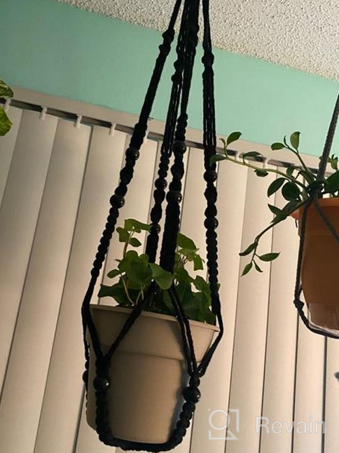 img 1 attached to POTEY 610102 Macrame Plant Hanger: Stylish Hanging Planter For Indoor And Outdoor Home Decor - Ivory, 35 Inch review by Matt Minette