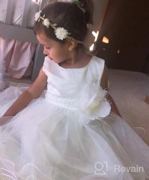 img 1 attached to Merry Day Little Girls Tulle Flower Dress Ball Gown: Perfect for Wedding Birthday Party, Ages 0-10 Years review by Lena Marckese