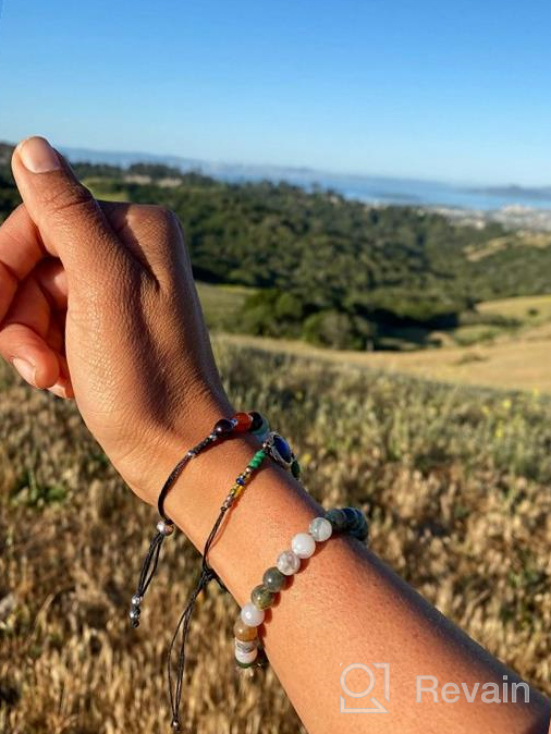 img 1 attached to 🌈 Adjustable Natural Gemstone Chakra Bracelet with Silver Spacers and Nylon Cord - 6mm Beads, 5"-6.5" for Women/Girls/Children | Cherry Tree Collection review by Nick Whitman