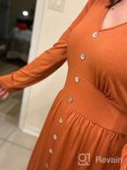 img 1 attached to Light And Breezy: YOXUA Women'S Flowy Empire Waist Dress With V-Neck And Long Sleeves review by Sameer Hilton