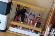 img 1 attached to JackCubeDesign 29 Holes Acrylic Bamboo Brush Holder Organizer Beauty Cosmetic Display Stand With Leather Drawer(White, 8.77 X 3.34 X 8.42 Inches) - :MK228D review by Deanna Belanger