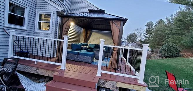 img 1 attached to Spacious 13' X 15' Spruce Wood Frame Gazebo With Durable Metal Roof, Privacy Curtains And Mosquito Nettings. Perfect For Outdoor Living In Patio, Garden And Backyard. review by Calvin Booker