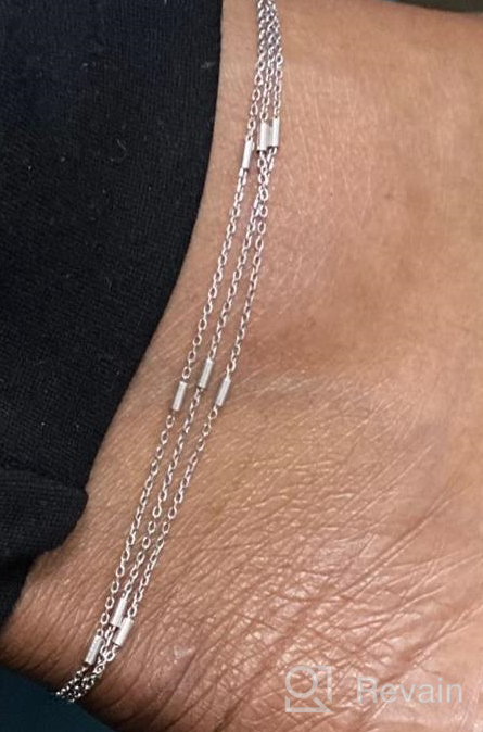 img 1 attached to 🌸 Chic 925 Sterling Silver Multi-layer Anklet: Adjustable 9+1.5 Inch Beach Foot Bracelet for Women and Girls - Elegant and Simple Anklets review by Nancy Roelfsema