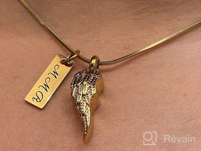 img 1 attached to 🕊️ Cremation Jewelry Angel Wing Ashes Pendant - Urn Necklace Keepsake Memorial Lockets for Ashes review by Rebecca Perry