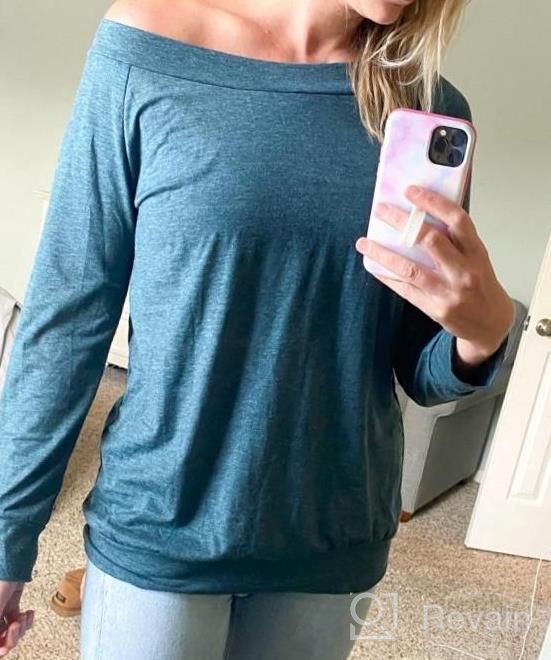 img 1 attached to Women'S Sexy Relaxed Fit Long Shirt Sweater - Dark Green (Size S) review by Marc Alvarez