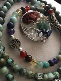 img 5 attached to Браслет Мала с 7 чакрами и драгоценным камнем для йоги, медитации и молитвы - ожерелье Bivei Real Healing Beads