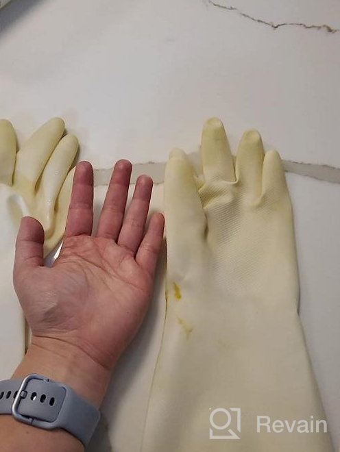 img 1 attached to 3 Pairs Reusable Heavy Duty Rubber Cleaning Gloves For Dishwashing, Kitchen Use - BOOMJOY review by Eric Teodoro