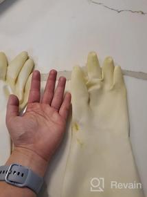 img 6 attached to 3 пары многоразовых прочных резиновых чистящих перчаток для мытья посуды и использования на кухне - BOOMJOY