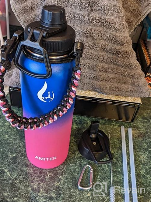 img 1 attached to Stay Hydrated On The Go: AMITER Insulated Water Bottle With Straw And Handle Lid Options In Various Sizes (22Oz-128Oz) review by Jason Elliss