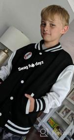 img 2 attached to 🧥 AWDis Hoods Boys' Varsity Letterman Jacket: Classic Style with Modern Twist