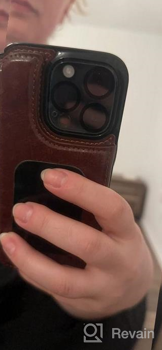 img 1 attached to Onetop Compatible With IPhone 14 Pro Wallet Case With Card Holder, PU Leather Kickstand Card Slots Case, Double Magnetic Clasp And Durable Shockproof Cover 6.1 Inch (Brown) review by Alexander Roberson