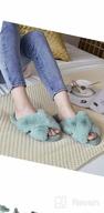 img 1 attached to Women'S Fuzzy Soft Plush House Slippers - Warm Cozy Open Toe Fluffy Home Shoes For Winter Indoor/Outdoor Slip On Breathable review by Kevin Cole