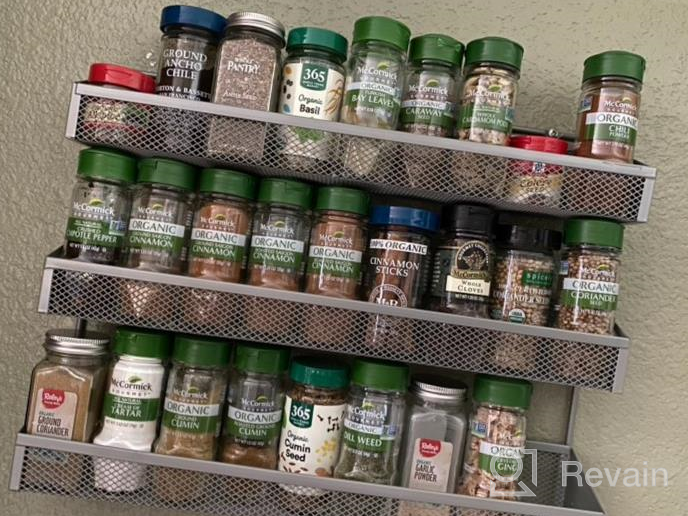 img 1 attached to 4-Pack Wall Mount Spice Rack Organizer With Shelf Storage For Cupboards And Pantry Doors - Bronze Finish review by Derrick Duck