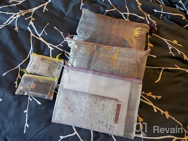 img 1 attached to Mesh Zipper Pouch Set (25Pcs, 8 Sizes) - Waterproof Zip File Document Folders For Office School Supplies And Board Game Organizers & Storage With 11 Colors - Travel Accessories. review by Antonio Gonzalez