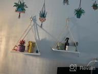 img 1 attached to 3 Tier White Wood Floating Shelves With Rope - Rustic Home Decor For Kitchen, Bathroom & Bedroom review by Zachary Benjamin