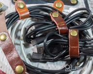 img 1 attached to Leather Cable Straps - Organizers For USB, Headphone Wires | Cord Management Solution | 2 Sizes, 5 Colors | Gydandir review by Terry Brendemuehl