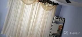 img 5 attached to Шикарные и элегантные белые шифоновые фоновые шторы для потрясающих украшений на свадьбу и день рождения - 5 футов х 8 футов, набор из 2 панелей