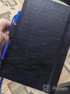 img 1 attached to Dotted Journal Bullet Notebook With Pen Holder, 5.25 X 8.25 Inch, Leather Cover, 100 Gsm Premium Paper (Black, Dot Grid) review by Amanda Quinn