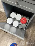 img 1 attached to 🗑️ ECLife Tilt Out Kitchen Trash Cabinet Free Standing Recycling Cabinet Trash Can Holder with Drawer and Removable Bamboo Cutting Board - Black review by Steven Jackson