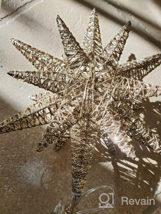 img 1 attached to 🌟 Lewondr Silver Christmas Star Tree Topper with Lights - Battery Powered Bethlehem Star Lighted Xmas Tree Ornament for Indoor Holiday review by Rodney Bullock
