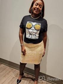img 7 attached to Women'S Short Sleeve T-Shirt With Sequins And Funny Graphic: PESION Blouse Top