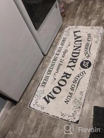 img 5 attached to Cotton Laundry Room Rug - Non-Skid Runner Floor Mat For Washroom, Bathroom, And Kitchen Decor