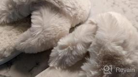 img 8 attached to Women'S Fuzzy Slippers: Metog House Slippers Indoor Outdoor Soft Plush Open Toe Cross Band