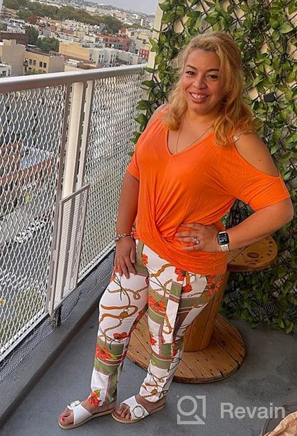 img 1 attached to Stay Stylish And Cool This Summer With LEIYEE'S Womens Cold Shoulder Short Sleeve Tops review by Todd Gill